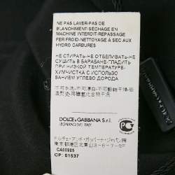 Pre Owned Dolce & Gabbana Black DG Family Applique Silk Sleeveless Top M