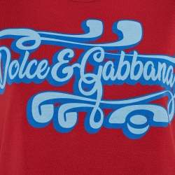 Pre Owned Dolce & Gabbana Red Printed Jersey Sleeveless T-Shirt S