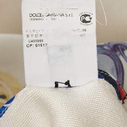 Pre Owned فستان ميني بدون أكمام دولتشي و غابانا حرير مطبوع كريمي مقاس صغير - سمول