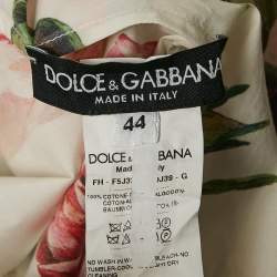 Pre Owned Dolce & Gabbana Multicolor Floral Print Cotton Button Front Blouse M