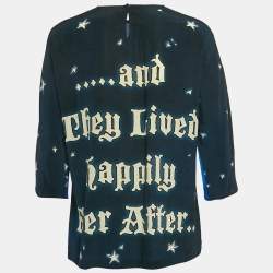 Pre Owned Dolce & Gabbana Blue Printed Silk Top S