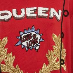 Dolce & Gabbana Red Queen Love Applique Cotton Sweatshirt S