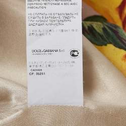 Pre Owned Dolce & Gabbana Pink/Multicolor Floral Print Crepe Button Detail Midi Dress M