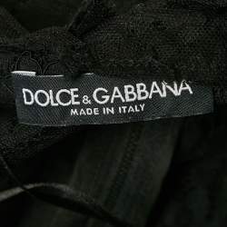 Pre Owned Dolce & Gabbana Black Lace Flounce Midi Dress L