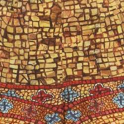Pre Owned Dolce & Gabbana Yellow/Multicolor Printed Crepe Trousers M