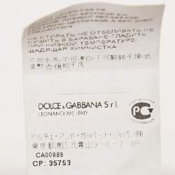 Dolce & Gabbana Blue Floral Print Silk Flounce Midi Skirt L