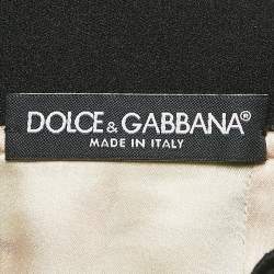 Dolce & Gabbana Blue Floral Print Silk Flounce Midi Skirt L