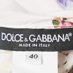 Dolce & Gabbana White Floral Print Cotton Off-The-Shoulder Top and Skirt Set S