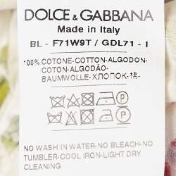 Dolce & Gabbana White Floral Print Cotton Off-The-Shoulder Top and Skirt Set S