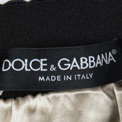Pre Owned Dolce & Gabbana Black Wool Chunky Knit High Waist Skirt M