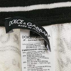 Pre Owned Dolce & Gabbana White Graffiti Print Jersey Cotton Knit Joggers XL