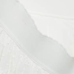 Dolce & Gabbana White Cotton Lace Gathered Knee Length Skirt S