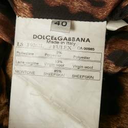 Dolce & Gabbana Black Leather Zip-Up Jacket S