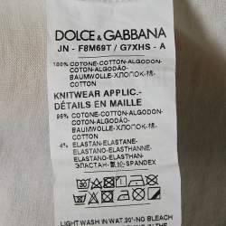 Pre Owned Dolce & Gabbana White Printed Cotton Sleeveless T-Shirt XS