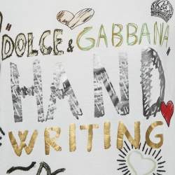 Pre Owned Dolce & Gabbana White Printed Cotton Sleeveless T-Shirt XS