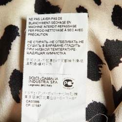 Dolce & Gabbana Leopard Print Silk Satin Maxi Skirt L