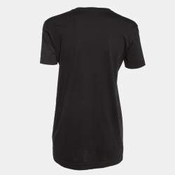 Pre Owned Dolce & Gabbana Black Sequined Cotton Crew Neck T-shirt S