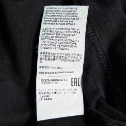 Pre Owned Dolce & Gabbana Black Sequined Cotton Crew Neck T-shirt S