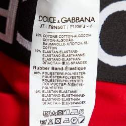 Dolce & Gabbana Red Jersey Logo Detail Leggings & Crop Top Set S