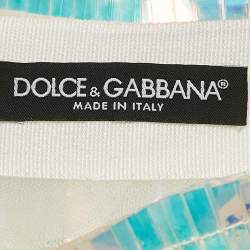 Dolce & Gabbana Iridescent Synthetic Fringed Mini Skirt M