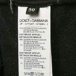 Pre Owned Dolce & Gabbana Black Embroidered Cotton Contrast Side Trimmed Trackpants XL