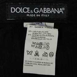 Pre Owned Dolce & Gabbana Brown Striped Linen Trousers M