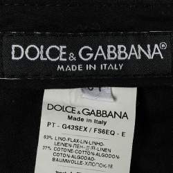 Pre Owned Dolce & Gabbana Brown Striped Linen Trousers M