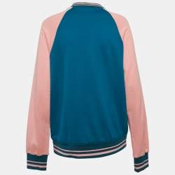 Dolce & Gabbana Blue/Pink Embroidered Cotton Sweatshirt S