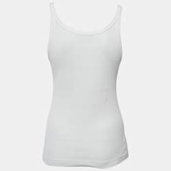 Pre Owned Dolce & Gabbana White Rib Knit Tank Top M