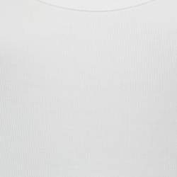 Pre Owned Dolce & Gabbana White Rib Knit Tank Top M
