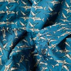 Pre Owned Dolce & Gabbana Blue Printed Cotton Sicilia Button Front Shirt M