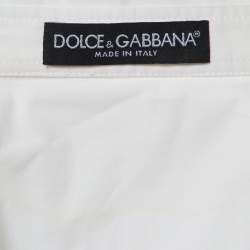 Pre Owned Dolce & Gabbana White Stretch Cotton Button Front Shirt L