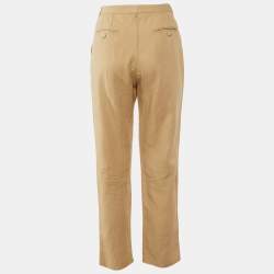 Pre Owned Dolce & Gabbana Beige Cotton Tapered Leg Pants L