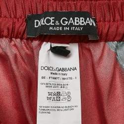 Dolce & Gabbana Red Cabbage Print Silk Short S