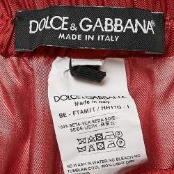 Dolce & Gabbana Red Cabbage Print Silk Short S