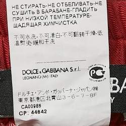 Dolce & Gabbana Red Cabbage Print Silk Short S