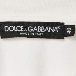 Pre Owned Dolce & Gabbana Pale Pink Logo Detail Cotton Crop Top S