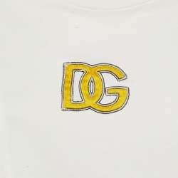 Pre Owned Dolce & Gabbana Pale Pink Logo Detail Cotton Crop Top S