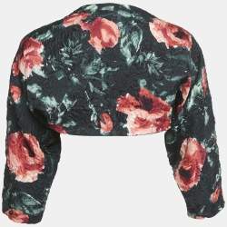 Dolce & Gabbana Black Floral Print Jacquard Bolero Jacket S