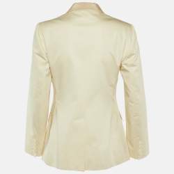 Dolce & Gabbana Cream Cotton Single Breasted Blazer M
