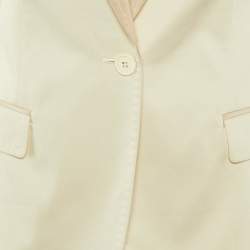 Dolce & Gabbana Cream Cotton Single Breasted Blazer M