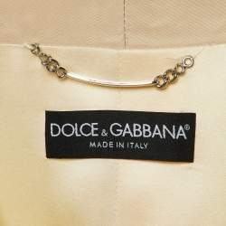 Dolce & Gabbana Cream Cotton Single Breasted Blazer M