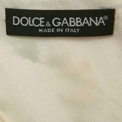 Pre Owned Dolce & Gabbana Multicolor Printed Satin Draped Sleeveless Short Dress L