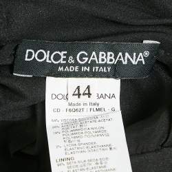 Pre Owned Dolce & Gabbana Red/Black Lace and Floral Print Crepe Mini Dress M