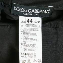Pre Owned Dolce & Gabbana Red/Black Lace and Floral Print Crepe Mini Dress M