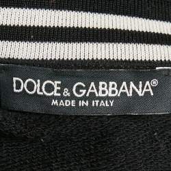 مملوكة مسبقًا Dolce & Gabbana Black Applique Detail Cotton Oversized Hoodie S