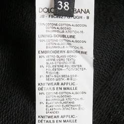 مملوكة مسبقًا Dolce & Gabbana Black Applique Detail Cotton Oversized Hoodie S