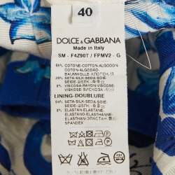 Dolce & Gabbana White/Blue Majolica Print Jacquard Mini Skirt S