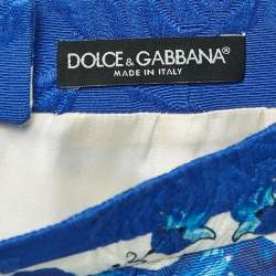 Dolce & Gabbana White/Blue Majolica Print Jacquard Mini Skirt S