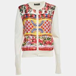 Dolce & Gabbana Multicolor Mambo Print Silk Button Front Cardigan M